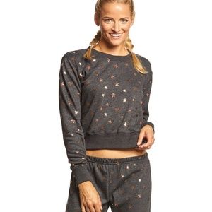 Spiritual Gangster gold foil crop sweatshirt